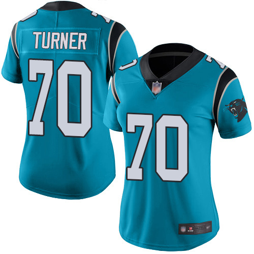 Carolina Panthers Limited Blue Women Trai Turner Jersey NFL Football 70 Rush Vapor Untouchable